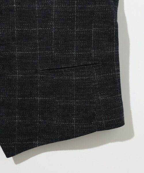 JOSEPH ABBOUD / ジョセフ アブード ベスト | 【イタリア素材/軽量/ストレッチ】サマーツィードジャージーチェック プリント ベスト | 詳細8