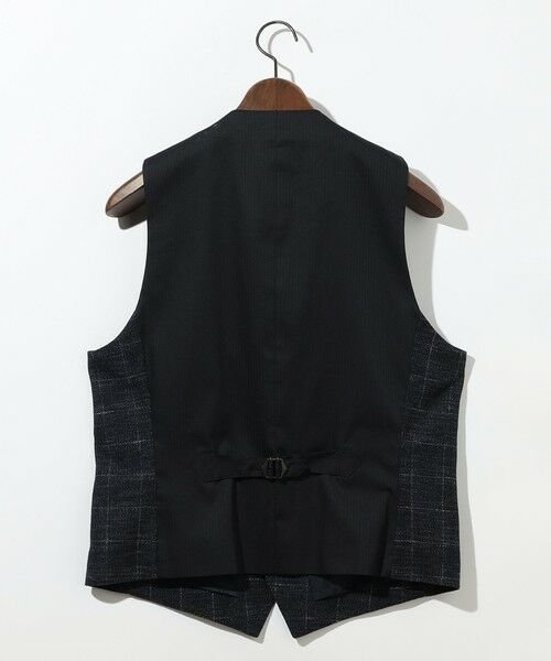 JOSEPH ABBOUD / ジョセフ アブード ベスト | 【イタリア素材/軽量/ストレッチ】サマーツィードジャージーチェック プリント ベスト | 詳細9