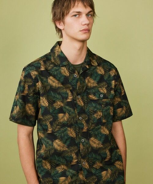 JOSEPH ABBOUD / ジョセフ アブード シャツ・ブラウス | 【通気性・腰ポケット付き】ジャングルリーフプリント 半袖シャツ | 詳細10
