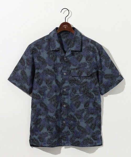JOSEPH ABBOUD / ジョセフ アブード シャツ・ブラウス | 【通気性・腰ポケット付き】ジャングルリーフプリント 半袖シャツ(ネイビー系6)