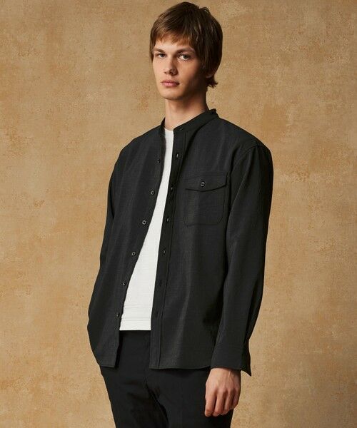 JOSEPH ABBOUD/ジョセフ アブード 【洗える・軽量/清涼/ストレッチ】ハイツイストドライストレッチ シャツ ブラック系 S JOSEPH ABBOUD/ジョセフ アブード 【洗える・軽量/清涼/ストレッチ】ハイツイストドライストレッチ シャツ ブラック系 S