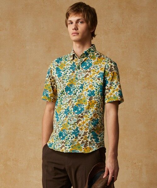 JOSEPH ABBOUD / ジョセフ アブード シャツ・ブラウス | 【キングサイズ・リバティ】シェラトンジャージープリント 半袖シャツ | 詳細3