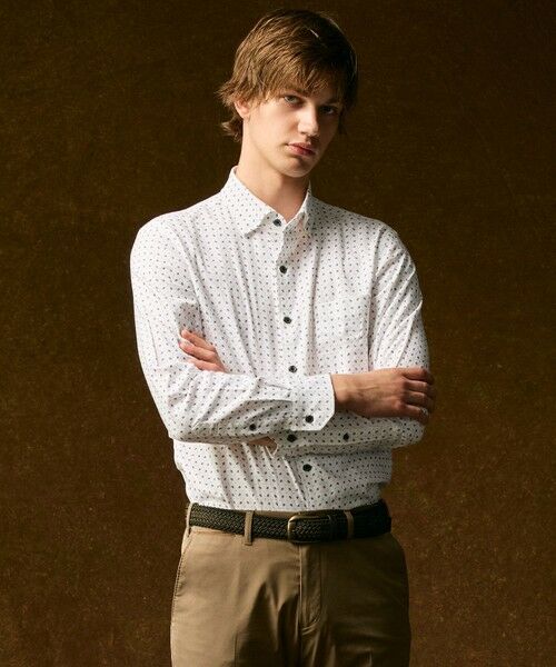 JOSEPH ABBOUD/ジョセフ アブード 【オーガニックコットン使用・自然なストレッチ性】JOE COTTON ストレッチオックスペイズリー シャツ ホワイト系5 M JOSEPH ABBOUD/ジョセフ アブード 【オーガニックコットン使用・自然なストレッチ性】JOE COTTON ストレッチオックスペイズリー シャツ ホワイト系5 M