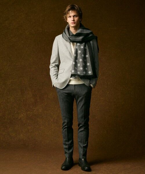 JOSEPH ABBOUD / ジョセフ アブード マフラー・ショール・スヌード・ストール | 【ブランド30周年記念・フランス製】アメリカンフラッグパターンストール | 詳細1