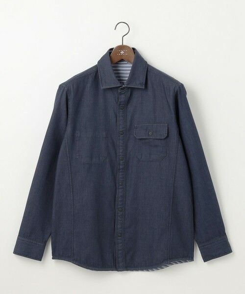 JOSEPH ABBOUD/ジョセフ アブード 【2WAY・25AW】リバーシブルシャツ ネイビー系 LL JOSEPH ABBOUD/ジョセフ アブード 【2WAY・25AW】リバーシブルシャツ ネイビー系 LL