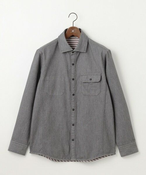 JOSEPH ABBOUD/ジョセフ アブード 【2WAY・25AW】リバーシブルシャツ ライトグレー系 L JOSEPH ABBOUD/ジョセフ アブード 【2WAY・25AW】リバーシブルシャツ ライトグレー系 L