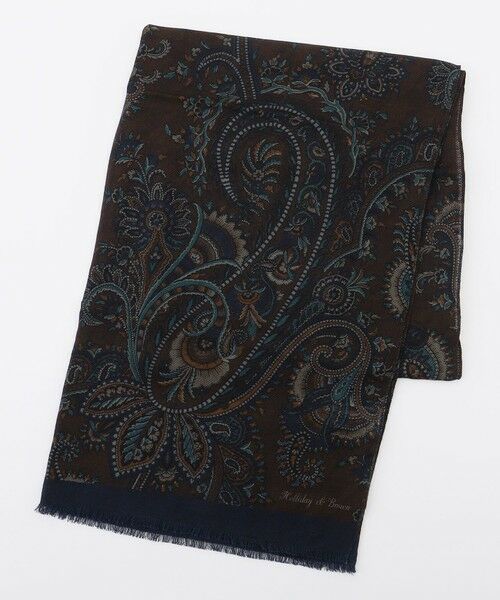 JOSEPH ABBOUD / ジョセフ アブード マフラー・ショール・スヌード・ストール | 【イタリアHolliday&Brown社製】ペイズリープリント ストール | 詳細3