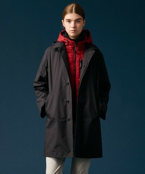 JOSEPH ABBOUD/ジョセフ アブード 【軽量/撥水/防風/透湿防水素材/JAPANファブリック】7Dライトフライ3レイヤーマウンテンシェル コート ブラック系 L