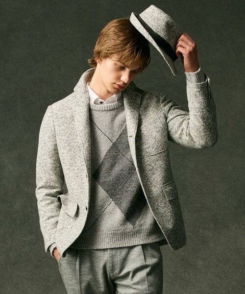 JOSEPH ABBOUD / ジョセフ アブード テーラードジャケット | 【イタリア素材/軽量/ストレッチ】スライバー千鳥 ジャケット | 詳細1