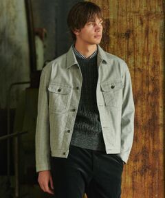 JOSEPH ABBOUD / ジョセフ アブード Gジャン・デニムジャケット | 【イタリア素材/ストレッチ】ヘリンボンモールスキンワーク ジャケット