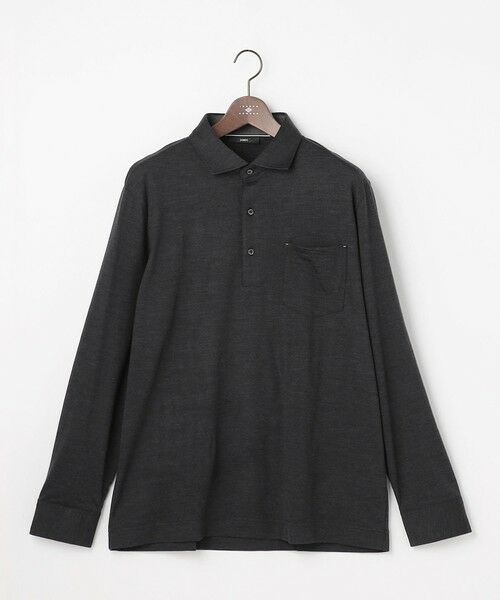JOSEPH ABBOUD / ジョセフ アブード カットソー | 【キングサイズ・ふっくらあたたかウール100％】ウールダディポロシャツ | 詳細4