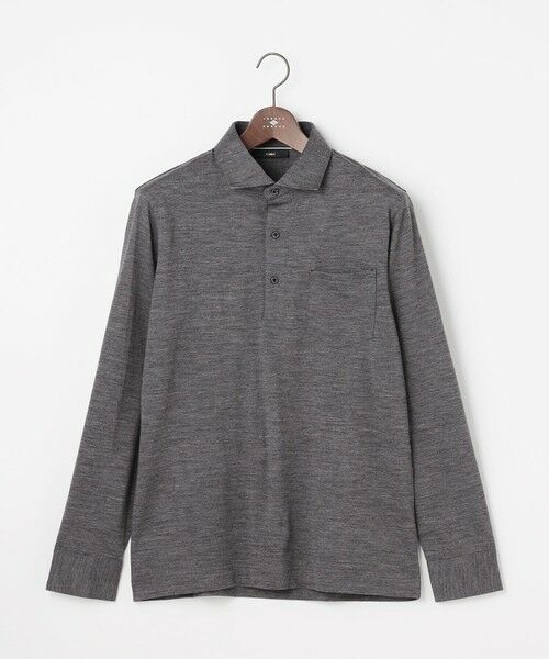 JOSEPH ABBOUD / ジョセフ アブード カットソー | 【キングサイズ・ふっくらあたたかウール100％】ウールダディポロシャツ | 詳細7