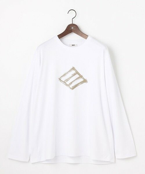 JOSEPH ABBOUD/ジョセフ アブード 【柔らかな肌触り】ソフトスムースダイヤロゴプリント Tシャツ ホワイト系 L