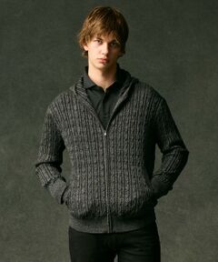 JOSEPH ABBOUD / ジョセフ アブード ニット・セーター | 【キングサイズ・オリジナルオーガニックコットン使用/サスティナブル】JOE COTTONケーブル ニットパーカー