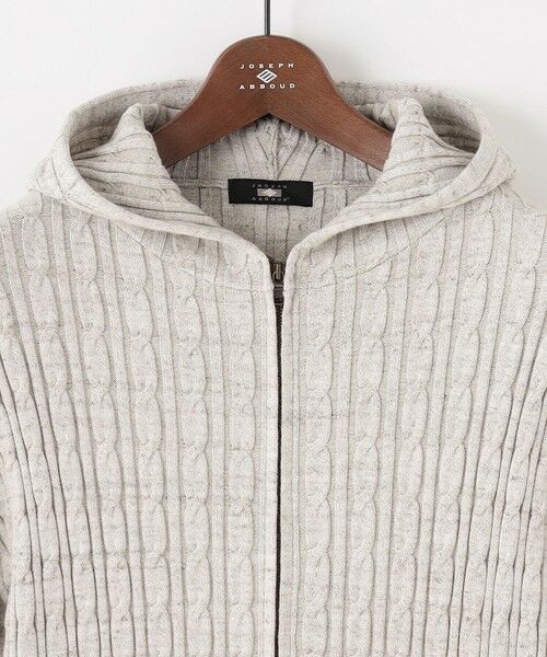 JOSEPH ABBOUD / ジョセフ アブード ニット・セーター | 【キングサイズ・オリジナルオーガニックコットン使用/サスティナブル】JOE COTTONケーブル ニットパーカー | 詳細4