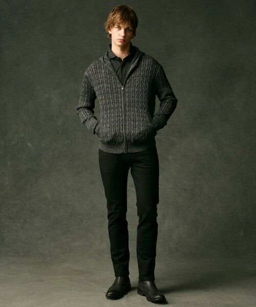 JOSEPH ABBOUD / ジョセフ アブード ニット・セーター | 【キングサイズ・オリジナルオーガニックコットン使用/サスティナブル】JOE COTTONケーブル ニットパーカー | 詳細13