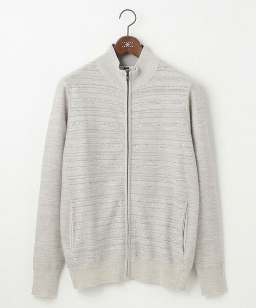 JOSEPH ABBOUD / ジョセフ アブード カーディガン・ボレロ | 【キングサイズ・洗える/軽い】シェニールヤーンジャカード ジップ ブルゾン | 詳細4