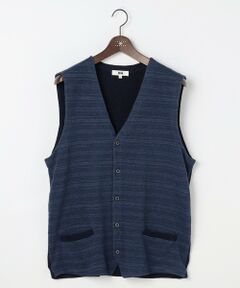 JOSEPH ABBOUD / ジョセフ アブード ベスト | 【キングサイズ・洗える/ソフトな肌触り/軽い】シェニールヤーンジャカードニット ベスト