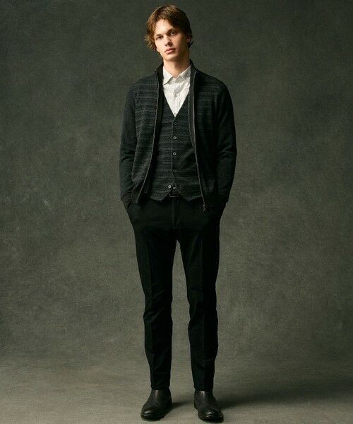 JOSEPH ABBOUD / ジョセフ アブード ベスト | 【キングサイズ・洗える/ソフトな肌触り/軽い】シェニールヤーンジャカードニット ベスト | 詳細9