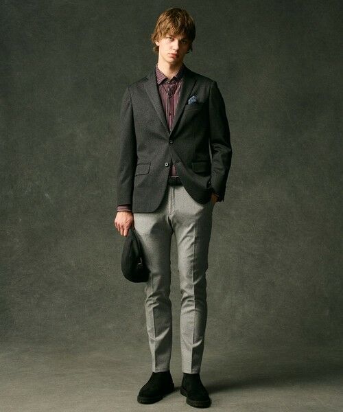 JOSEPH ABBOUD / ジョセフ アブード その他パンツ | 【キングサイズ・ウエストも伸びる!オーガニックコットン使用】ムリネへリンボンストレッチ パンツ | 詳細1