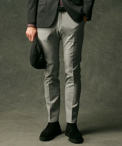 JOSEPH ABBOUD/ジョセフ アブード 【キングサイズ・ウエストも伸びる!オーガニックコットン使用】ムリネへリンボンストレッチ パンツ ライトグレー系 105 JOSEPH ABBOUD/ジョセフ アブード 【キングサイズ・ウエストも伸びる!オーガニックコットン使用】ムリネへリンボンストレッチ パンツ ライトグレー系 105