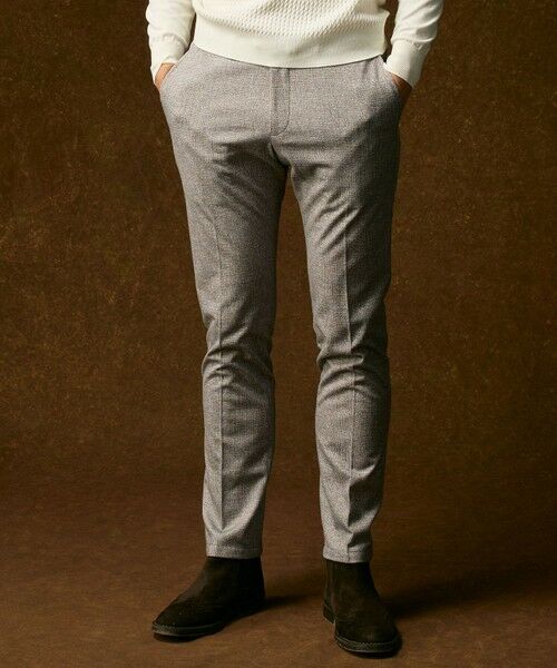 JOSEPH ABBOUD/ジョセフ アブード 【キングサイズ・ストレッチ/保温性/ウエストも伸びる】ウールフランネルジャージーパンツ ライトグレー系 96 JOSEPH ABBOUD/ジョセフ アブード 【キングサイズ・ストレッチ/保温性/ウエストも伸びる】ウールフランネルジャージーパンツ ライトグレー系 96