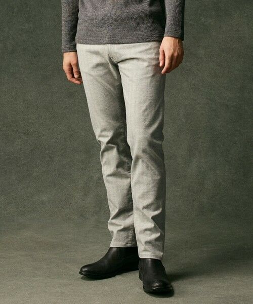 JOSEPH ABBOUD / ジョセフ アブード その他パンツ | 【キングサイズ・イタリア素材/ストレッチ】ヘリンボンモールスキン5ポケットデザインパンツ(ライトグレー系)