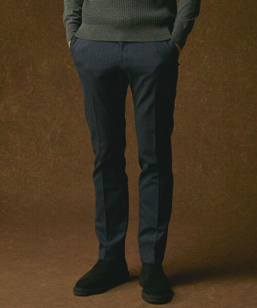 JOSEPH ABBOUD/ジョセフ アブード 【ウエストも伸びる!オーガニックコットン使用】ムリネへリンボンストレッチ パンツ ネイビー系 32 JOSEPH ABBOUD/ジョセフ アブード 【ウエストも伸びる!オーガニックコットン使用】ムリネへリンボンストレッチ パンツ ネイビー系 32
