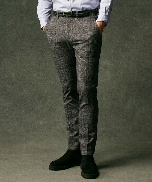 JOSEPH ABBOUD/ジョセフ アブード 【ストレッチ/保温性/ウエストも伸びる】ウールフランネルジャージーパンツ ブラック系4 30 JOSEPH ABBOUD/ジョセフ アブード 【ストレッチ/保温性/ウエストも伸びる】ウールフランネルジャージーパンツ ブラック系4 30