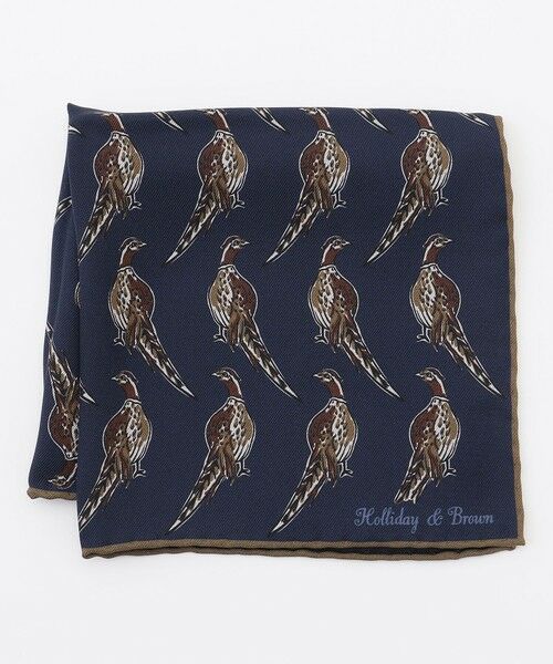 JOSEPH ABBOUD / ジョセフ アブード バンダナ・スカーフ | 【イタリア製・Holliday&Brown】バードグラフィックプリントポケットチーフ | 詳細1