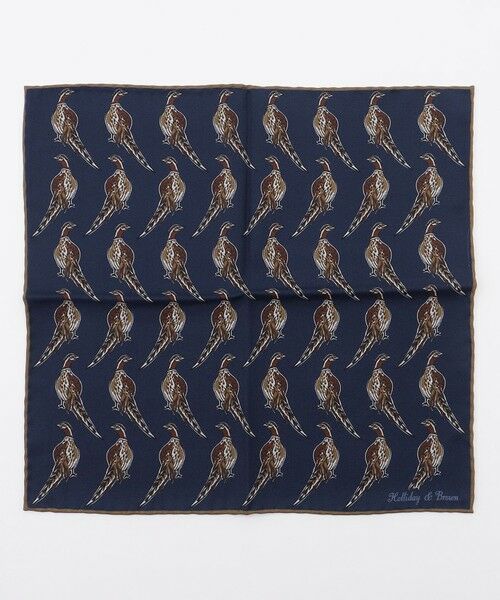 JOSEPH ABBOUD / ジョセフ アブード バンダナ・スカーフ | 【イタリア製・Holliday&Brown】バードグラフィックプリントポケットチーフ | 詳細4