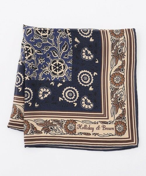 JOSEPH ABBOUD/ジョセフ アブード 【イタリア製・Holliday&Brown】フラワーバンダナプリント ポケットチーフ ネイビー系6 F JOSEPH ABBOUD/ジョセフ アブード 【イタリア製・Holliday&Brown】フラワーバンダナプリント ポケットチーフ ネイビー系6 F