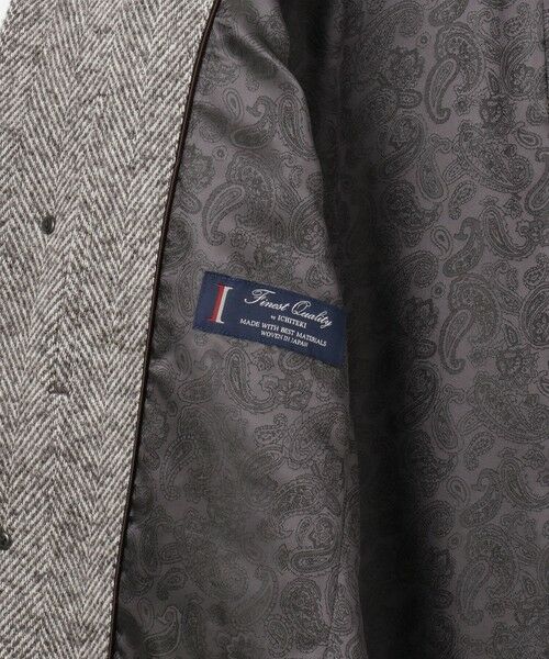 JOSEPH ABBOUD / ジョセフ アブード ステンカラーコート | 【キングサイズ・尾州産カシミヤブレンド素材/軽量】カシミヤブレンドアルパカヘリンボーン ステンカラーコート | 詳細4