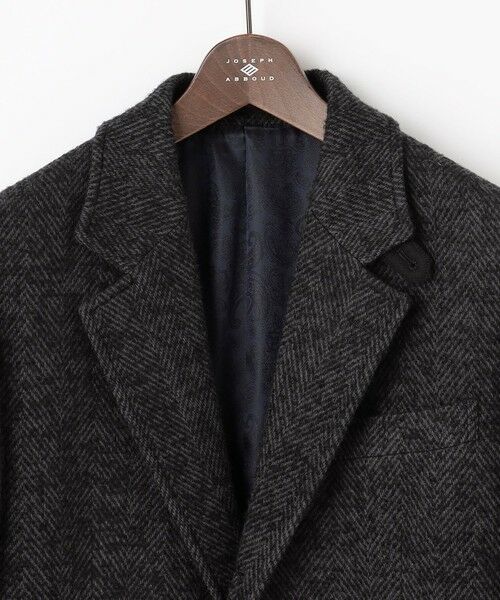 JOSEPH ABBOUD / ジョセフ アブード その他アウター | 【キングサイズ・尾州産カシミヤブレンド×アルパカ混素材】カシミヤブレンドアルパカヘリンボン チェスターコート | 詳細6