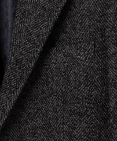 JOSEPH ABBOUD / ジョセフ アブード その他アウター | 【キングサイズ・尾州産カシミヤブレンド×アルパカ混素材】カシミヤブレンドアルパカヘリンボン チェスターコート | 詳細7