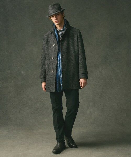 JOSEPH ABBOUD / ジョセフ アブード ステンカラーコート | 【尾州産カシミヤブレンド素材/軽量】カシミヤブレンドアルパカヘリンボーン ステンカラーコート | 詳細15