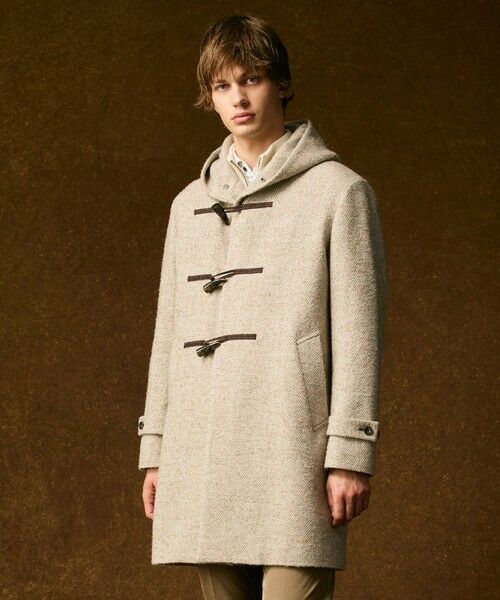 JOSEPH ABBOUD / ジョセフ アブード ダッフルコート | 【尾州産カシミヤブレンド×アルパカ混素材】カシミヤブレンドアルパカヘリンボン ダッフルコート | 詳細1