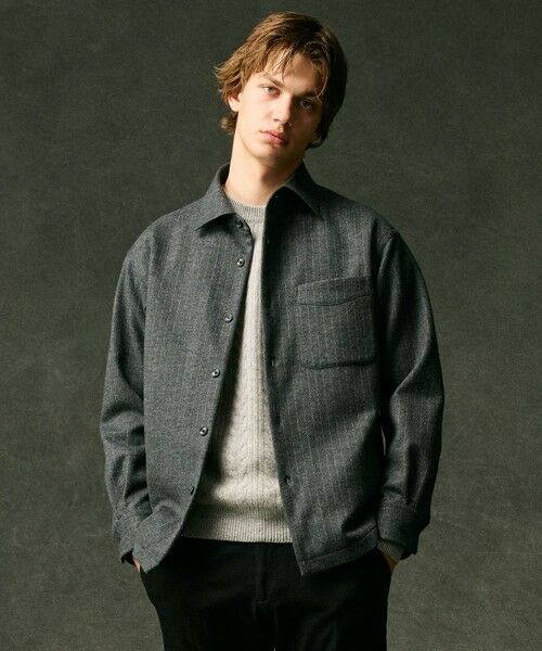 JOSEPH ABBOUD / ジョセフ アブード その他アウター | 【キングサイズ・軽量/ストレッチ/尾州が誇る上質素材 】ウールミルドジャージーシャツ | 詳細1