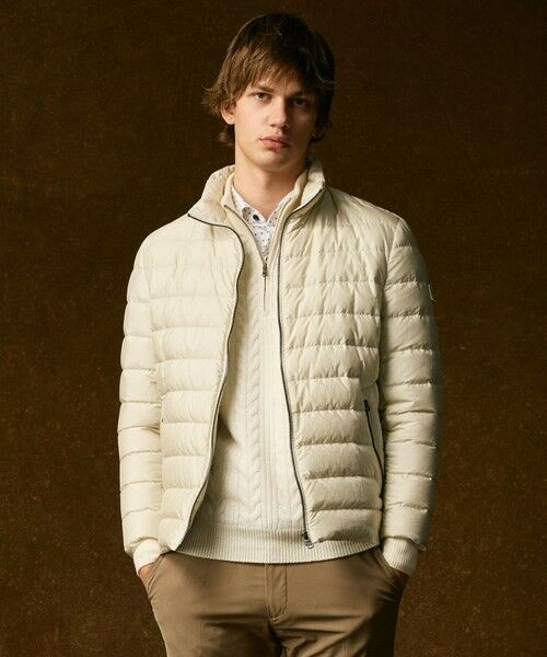 JOSEPH ABBOUD/ジョセフ アブード 【軽量/サスティナブル素材/ECO撥水/インナーダウンにも】ナイロンスラブタフタダウンブルゾン アイボリー系 LL JOSEPH ABBOUD/ジョセフ アブード 【軽量/サスティナブル素材/ECO撥水/インナーダウンにも】ナイロンスラブタフタダウンブルゾン アイボリー系 LL