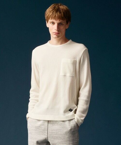 JOSEPH ABBOUD/ジョセフ アブード 【日本製/吸湿発熱/蓄熱保温/ソフト】ソフトウォームワッフル 長袖Tシャツ ホワイト系 M JOSEPH ABBOUD/ジョセフ アブード 【日本製/吸湿発熱/蓄熱保温/ソフト】ソフトウォームワッフル 長袖Tシャツ ホワイト系 M