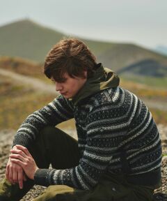 JOSEPH ABBOUD / ジョセフ アブード ニット・セーター | 【軽量/ソフト】ラム×モールジャカード ニットブルゾン