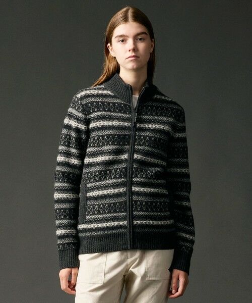 JOSEPH ABBOUD / ジョセフ アブード ニット・セーター | 【軽量/ソフト】ラム×モールジャカード ニットブルゾン | 詳細1