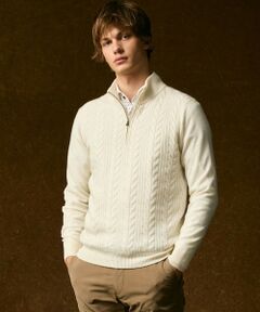 JOSEPH ABBOUD / ジョセフ アブード ニット・セーター | 【キングサイズ・暖か/軽量】カシミヤブレンド ハーフジップ ニット