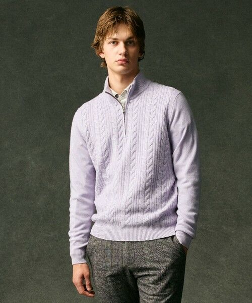 JOSEPH ABBOUD / ジョセフ アブード ニット・セーター | 【キングサイズ・暖か/軽量】カシミヤブレンド ハーフジップ ニット | 詳細5