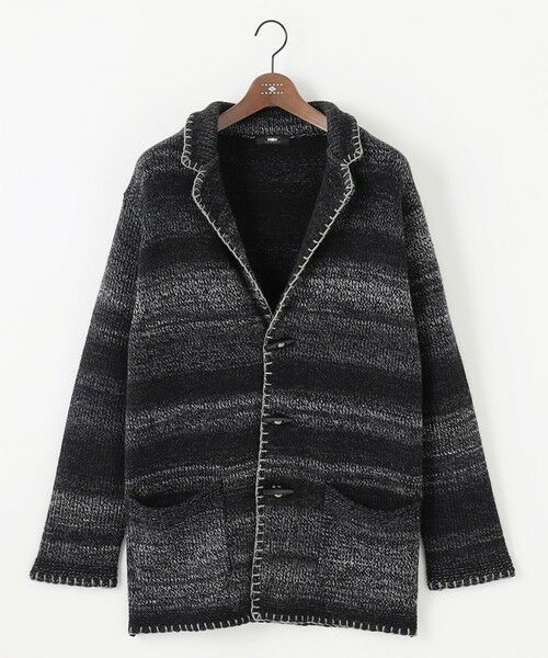 JOSEPH ABBOUD / ジョセフ アブード カーディガン・ボレロ | 【キングサイズ・インポート素材/アルパカブレンド/軽い】アルパカブレンドかすりボーダー ニット ジャケット | 詳細10