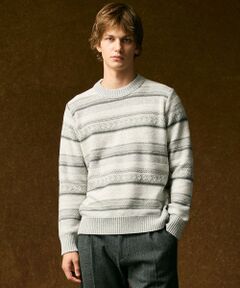 JOSEPH ABBOUD / ジョセフ アブード ニット・セーター | 【インポート素材/軽量】ベビーアルパカ ジャカード セーター