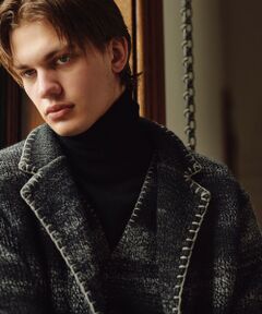 JOSEPH ABBOUD / ジョセフ アブード ニット・セーター | 【インポート素材/アルパカブレンド/軽い】アルパカブレンドかすりボーダー ニット ジャケット