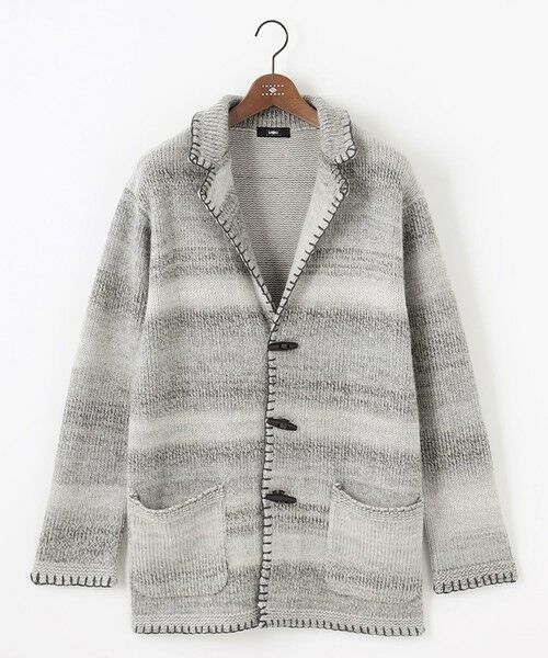 JOSEPH ABBOUD / ジョセフ アブード ニット・セーター | 【インポート素材/アルパカブレンド/軽い】アルパカブレンドかすりボーダー ニット ジャケット | 詳細2