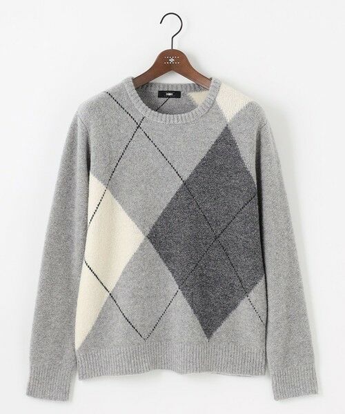 JOSEPH ABBOUD / ジョセフ アブード ニット・セーター | 【インポート素材/ソフトな肌触り/軽量】MOUSSE アーガイル クルーネック セーター | 詳細5