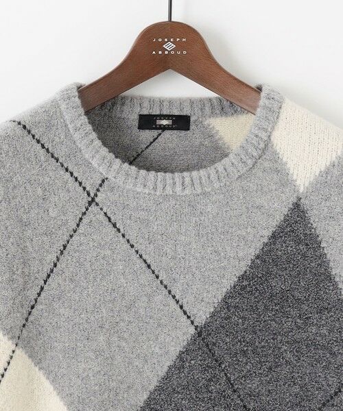 JOSEPH ABBOUD / ジョセフ アブード ニット・セーター | 【インポート素材/ソフトな肌触り/軽量】MOUSSE アーガイル クルーネック セーター | 詳細7